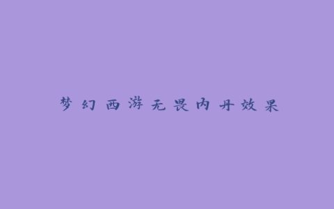 梦幻西游无畏内丹效果