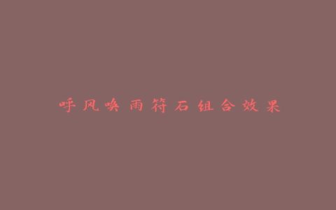 呼风唤雨符石组合效果