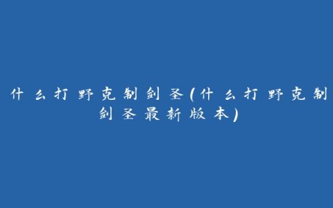 什么打野克制剑圣(什么打野克制剑圣最新版本)