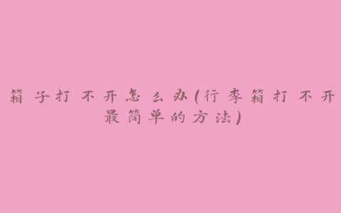 箱子打不开怎么办(行李箱打不开最简单的方法)
