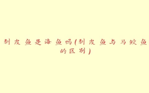 剥皮鱼是海鱼吗(剥皮鱼与马鲛鱼的区别)