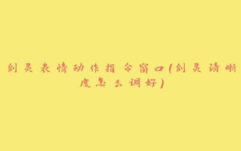 剑灵表情动作指令窗口(剑灵清晰度怎么调好)