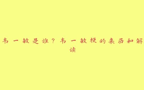 韦一敏是谁？韦一敏梗的来历和解读