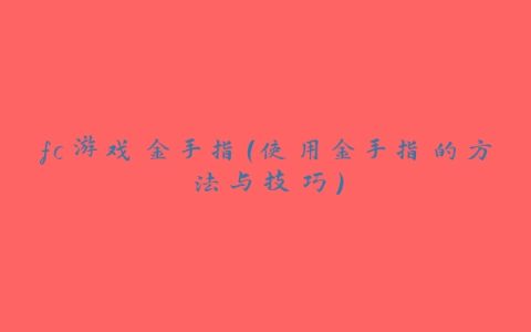 fc游戏金手指（使用金手指的方法与技巧）