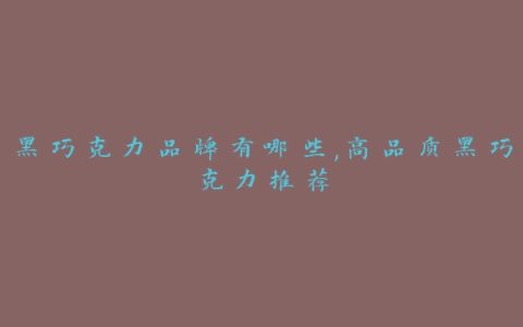 黑巧克力品牌有哪些,高品质黑巧克力推荐