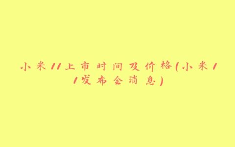 小米11上市时间及价格（小米11发布会消息）