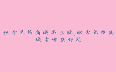 积分兑换商城怎么玩,积分兑换商城有哪些好处
