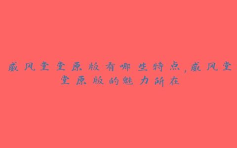 威风堂堂原版有哪些特点,威风堂堂原版的魅力所在